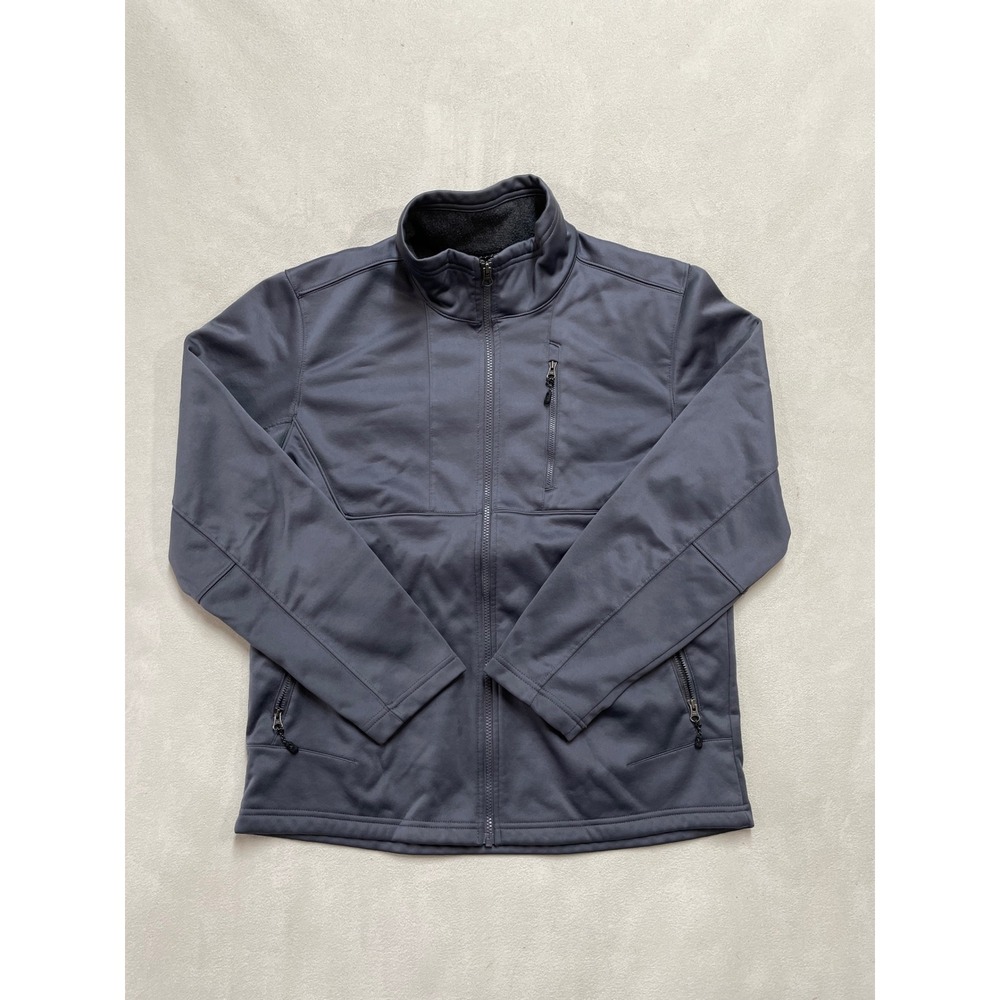 Swiss Tech Mens Softshell Fleece Lined Full Zip Jacket Gray Size Medium M 38-40